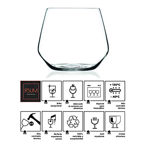 MasterPro Q3566 Set 2 vasos de agua 38 cl de cristal Bergner colección Barware