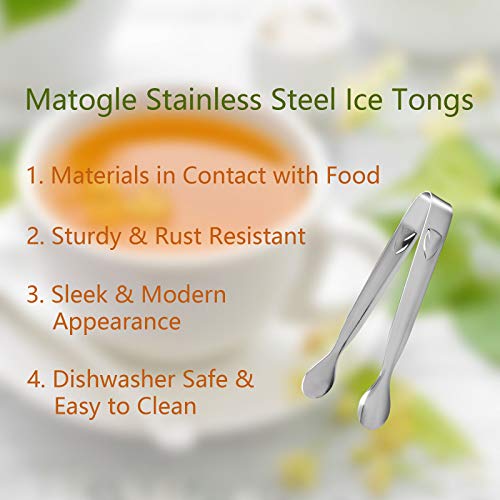 Matogle Pinza para Hielo Inox 12 pcs Mini Pinzas de Acero Inoxidable para Cocina Clip para Azúcar Pinza Pequeño para Servir Antideslizante Portátil Segura Accesorio para Cóctel Boda Banqueta Plateado