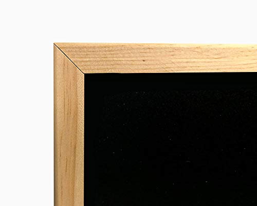 MAXIA MARKET - Pizarra Negra, Enmarcado con Madera sólida, Ideal para Uso Educativo, hostelería y tablón de anuncios. Apto para Uso con Tiza y rotulador de Pizarra 40x60