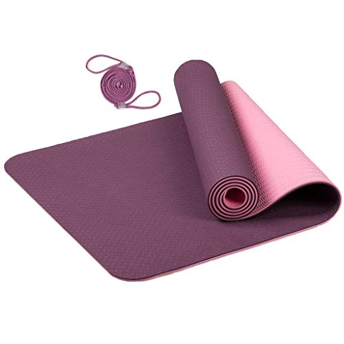 MAXYOGA MaxDirect Colchoneta para Yoga, Pilates, Gimnasia de Material Ecológico TPE. Esterilla Yoga Mat Antideslizante de Grosor de 6mm, tamaño 183cm x 61cm. Morada