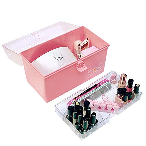 Mayish Botiquin de Primeros Auxilios Pequeño Caja de Medicamentos Botiquin Medico Caja Maquillaje Botiquín Metalico Caja Metalica de Plástico Pequeña Con Tapa, Color Rosa, 1 Paquete