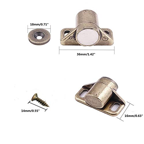 mciskin-Juego de 4 accesorios de armario con cierre magnético para puerta，Cierre Magnetico para Puerta de Armario (bronce)