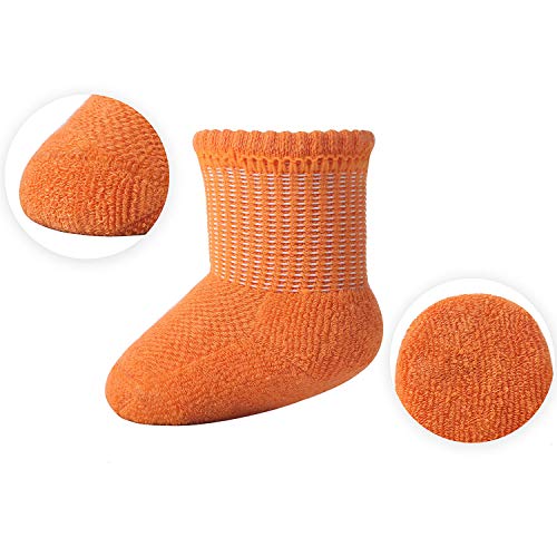 +MD 6 pares de calcetines de bambú para bebés Súper suave Suela acolchada Recién nacido Niño tobillo antideslizante Calcetines de tobillo Boy18-36M