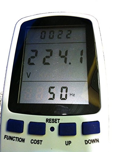 Medidor de Consumo Eléctrico con pantalla LCD grande (Vatímetro, factor de potencia, Watiometro, Contador Electricidad, Amperímetro, Voltímetro, Power Factor, Watt Meter para Enchufe 220v 230v)