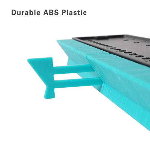 Medidor de Contornos, CETECK Contour Gauge Duplicator 250MM Medidor Contornos Ideal para Azulejos Edge Shaping Madera Medida & Azulejos laminados(Verde)