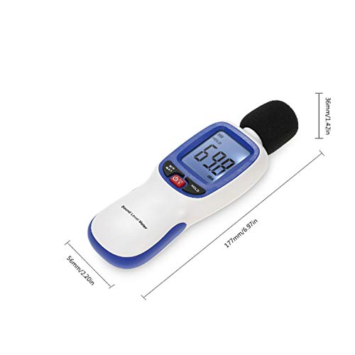 Medidor de decibelios medir el volumen de ruido WT85 30-130dB (A) LCD portátil Sonómetro digital instrumento de medición acústica Decibel Tester for varios lugares