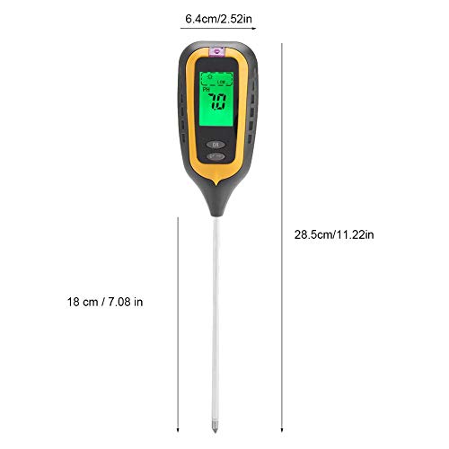 Medidor De Humedad De PH Del Suelo 4 en 1 4 en 1 LCD Temperatura De Humedad Probador De Luz Solar Herramienta Jardín De Humedad Del Suelo Monitor De Humedad Detector De Humedad Para Plantas