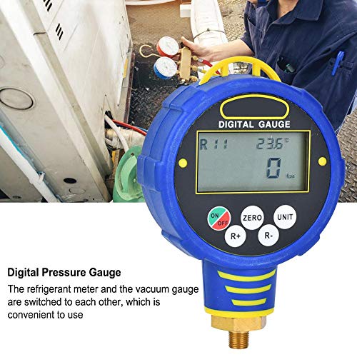 Medidor de Presión Digital NPT de 1/8 Pulgadas Herramienta de Refrigerante de Aire Acondicionado de Baja Presión R32 Con Pantalla Grande Fácil de Leer