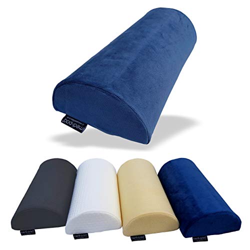 Medipaq - Almohada Viscoelástica Media Luna – Almohada Cervical y de Cuello – Cojín Lumbar y de Baja Espalda – Almohada para Piernas Rodillas y Pies – Sirve Prácticamente para Cualquier Postura