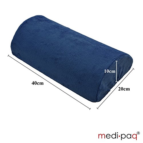 Medipaq - Almohada Viscoelástica Media Luna – Almohada Cervical y de Cuello – Cojín Lumbar y de Baja Espalda – Almohada para Piernas Rodillas y Pies – Sirve Prácticamente para Cualquier Postura