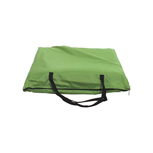 Meerweh Strandmatte XXL mit Lehne Strandliege Isomatte Picknickdecke ca. 200x60cm Tumbona, Tela, Verde/Gris, 200 x 60 x 68 cm