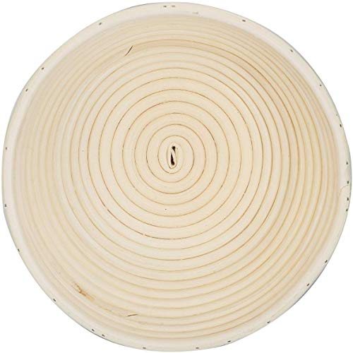 MEETOZ - Cesta de mimbre redonda de 24,8 cm, con forro de lino