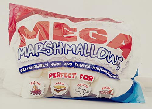 Mega Marshmallows – Extra grande – 600 gramos – perfecto para barbacoa, hoguera, hornear, smores y aperitivos