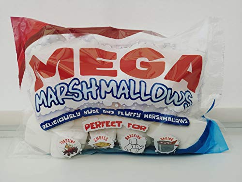 Mega Marshmallows – Extra grande – 600 gramos – perfecto para barbacoa, hoguera, hornear, smores y aperitivos