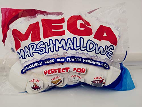 Mega Marshmallows – Extra grande – 600 gramos – perfecto para barbacoa, hoguera, hornear, smores y aperitivos