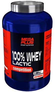 MEGA PLUS WHEY 100% LACTIC COMPETITION - Complemento alimenticio a base de proteina de suero - 1Kg, Leche Merengada