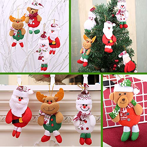 MEJOSER 8Piezas Adornos árbol Navidad Colgantes Muñecos Papá Noel Ornamentos de Navidad Decoración Fiesta Regalo Adornos Navideños Manualidades