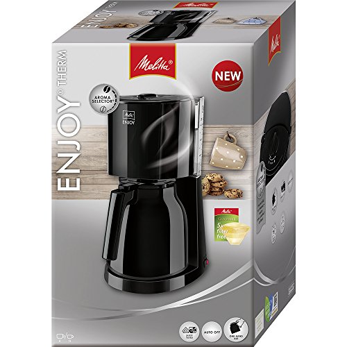 Melitta Enjoy Therm 1017-06 cafetera de Goteo Independiente (Negro) 1017-06-para 8-12 Tazas, 1000 W, 1.1 litros