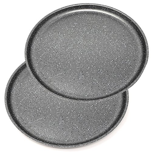 Menax Focus - Molde de Horno para Pizza - Aluminio - 5 Capas de Recubrimiento Antiadherente - Set de 2 - Made in Italy