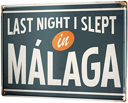 mengliangpu8190 Aluminum Sign, Retro Sign Vintage Decorative Tin Sign Metal Plate Poster Plaque Wanderlust City Malaga Spain 7" x 10" Metal Sign