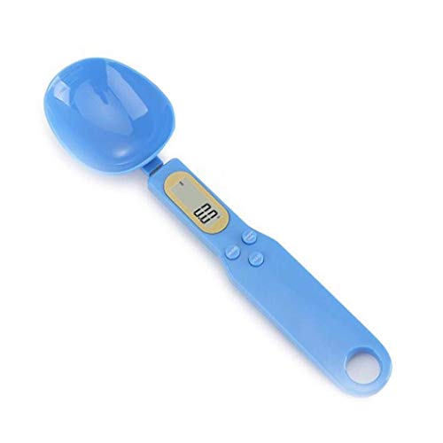 Mengshen Cuchara Bascula Cocina portátil Báscula de hogar y cocina de alta precisión 1.1 lb / 500 g (0.1 g) precisa LCD electrónico Herramientas de pesaje de medición digital Accesorios de cocina Azul