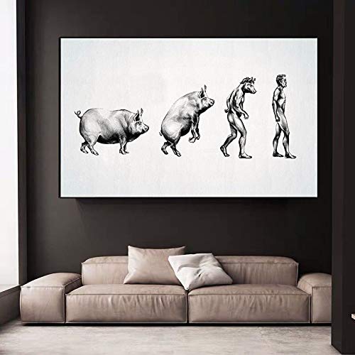 Mengyun Store Human Evolution Wall Art Canvas Painting Poster and Prints Wall Pictures Impresión En Lienzo para Pintar para La Decoración De La Sala De Estar Sin Marco A69 (40X50Cm)