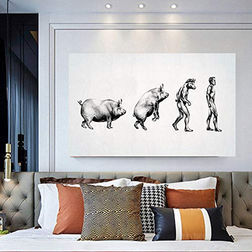 Mengyun Store Human Evolution Wall Art Canvas Painting Poster and Prints Wall Pictures Impresión En Lienzo para Pintar para La Decoración De La Sala De Estar Sin Marco A69 (40X50Cm)