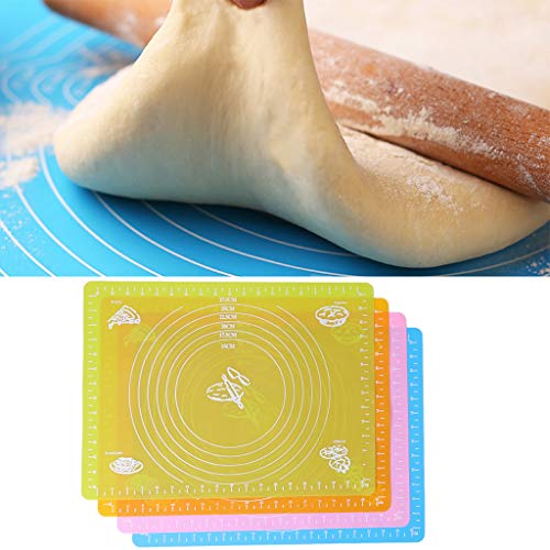 MENTIN alfombra de horno Patisserie de silicona antiadherente reutilizable Baking Mat Fondant pasta con medición, 40 x 30 cm, silicona, azul, 40 x 30 cm