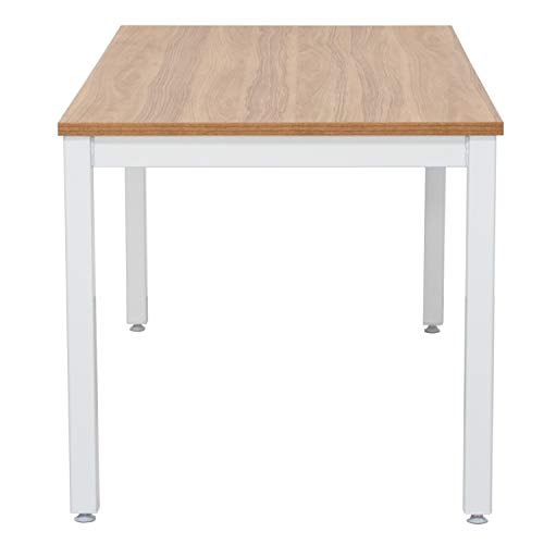 Mesa Escritorio Oficina Blanca de Madera Grande para Teletrabajo,Estudiar,Despachos,Ordenador de Sobremesa,Gaming, Youtubers, Salas de Estudio y Aulas de Formación 4 personas(Nogal,180)