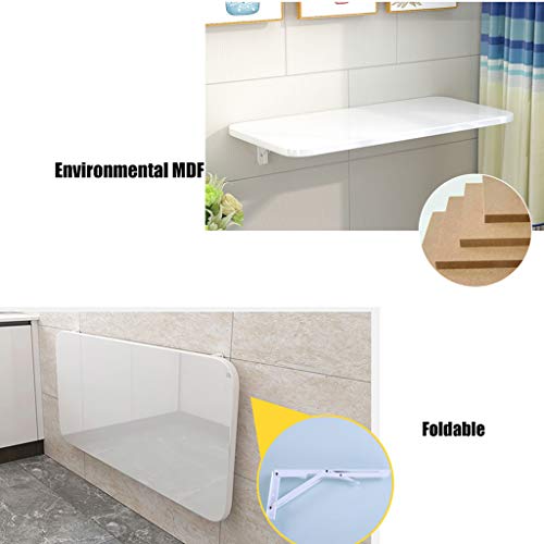 Mesa Plegable de Hoja abatible montada en la Pared, Estante Plegable de Acero Laminado en frío Soporte de Mesa de Banco, Mesa de Montaje en Pared Resistente Mesa de Cocina y Comedor Escritorio Escri