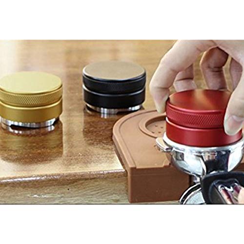 Mezclador de café de acero inoxidable para macarons y cafeterías, herramienta de 3 hojas con trébol, base de palma, color negro, 58 mm