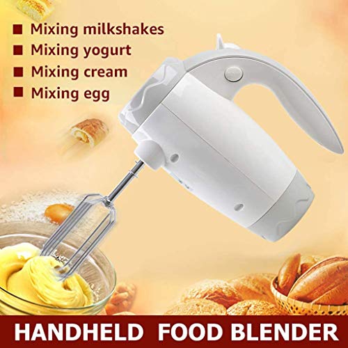 Mezclador de mano eléctrico portátil, De acero inoxidable del hogar 400W 5 Batidores rápida y Turbo Botón con robusta batidores y ganchos for masa,for la cocina hornear el pastel de crema de huevo Min