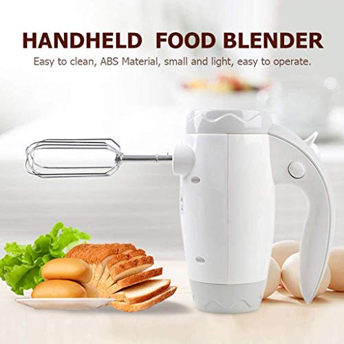 Mezclador de mano eléctrico portátil, De acero inoxidable del hogar 400W 5 Batidores rápida y Turbo Botón con robusta batidores y ganchos for masa,for la cocina hornear el pastel de crema de huevo Min