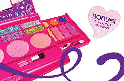 Mi primer set de maquillaje, kit de maquillaje para niñas, paleta de maquillaje desplegable con espejo y cierre de seguridad - Seguridad Comprobada - No Tóxico (Diseño original)