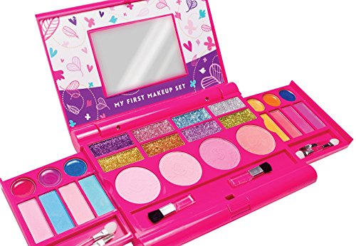 Mi primer set de maquillaje, kit de maquillaje para niñas, paleta de maquillaje desplegable con espejo y cierre de seguridad - Seguridad Comprobada - No Tóxico (Diseño original)