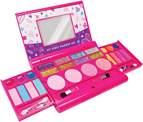 Mi primer set de maquillaje, kit de maquillaje para niñas, paleta de maquillaje desplegable con espejo y cierre de seguridad - Seguridad Comprobada - No Tóxico (Diseño original)