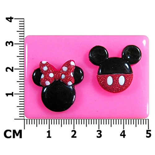 Mickey y la cara del ratón de Minnie Molde de silicona para la torta de Decoración Pastel de Cupcake Toppers Glaseado Sugarcraft Tool por Fairie Blessings