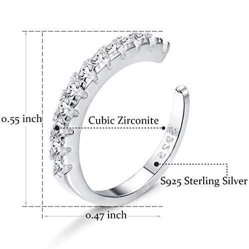 Milacolato 925 CZ de Plata Esterlina Pave Ear Cuffs Aretes Pequeños para Mujeres Zirconia Cúbica Pendientes Huggie no Piercing