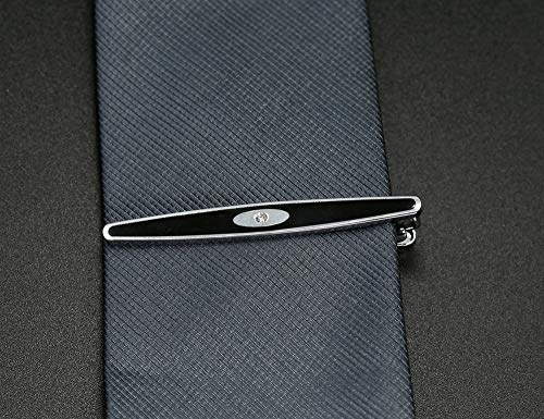 Milacolato Tie Clip y Conjunto de mancuerna para Hombre Corbata Tie Bar Clips Gemelos Camisa Negocio de la Boda con Caja Regalo del día del Padre