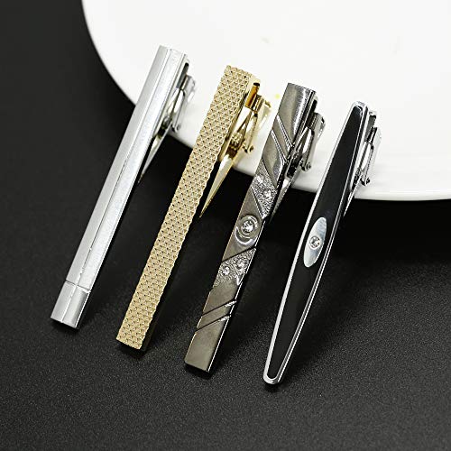 Milacolato Tie Clip y Conjunto de mancuerna para Hombre Corbata Tie Bar Clips Gemelos Camisa Negocio de la Boda con Caja Regalo del día del Padre