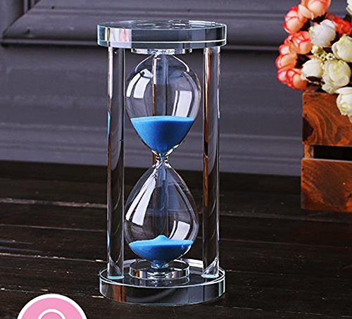 MINGZE Temporizador de Reloj de Arena de Cristal Transparente Reloj de Arena Artesanía decoración de Vidrio, 15 Minutos / 30 Minutos / 60 Minutos (Rosa, 60 Minutos)