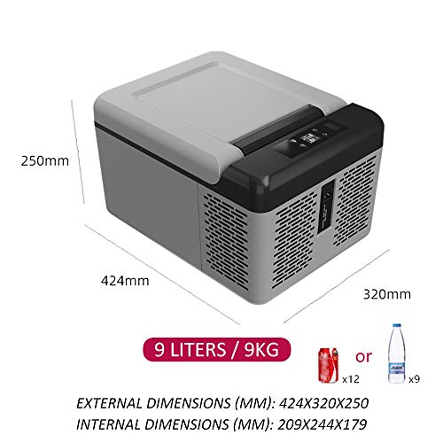 Mini Fridge 9 litros Nevera De Compresor Portátil Refrigerador del Congelador del Uso del Coche Refrigerador Más Fresco del Uso Doméstico 24 V / 12 V / 110-240 V