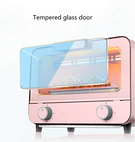 Mini horno, horno eléctrico de encimera, horno de convección, mini horno digital multifuncional-Horno eléctrico rosa de 9 litros