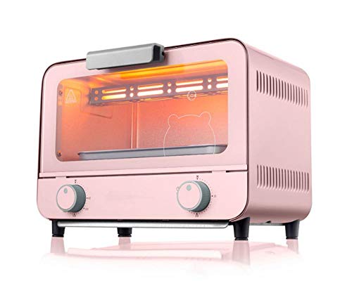 Mini horno, horno eléctrico de encimera, horno de convección, mini horno digital multifuncional-Horno eléctrico rosa de 9 litros