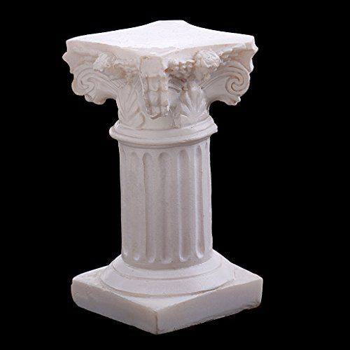 Mini Modelo en Miniatura Resina Artesanía Micro Paisaje Ornamento Decoración - Columna Romana 3.5x3.5x6.7 cm