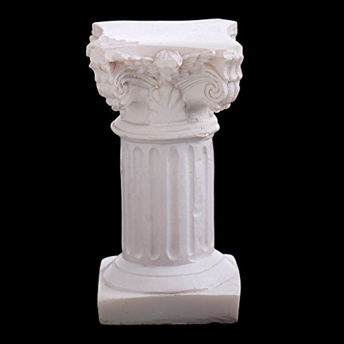 Mini Modelo en Miniatura Resina Artesanía Micro Paisaje Ornamento Decoración - Columna Romana 3.5x3.5x6.7 cm