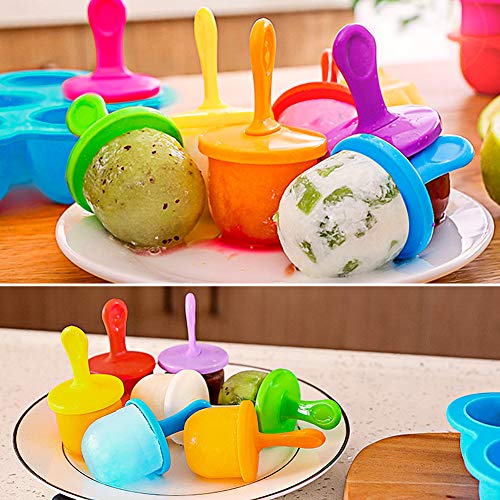 Mini Molde de Silicona para paletas de Helado, 9 cavidades DIY con palitos de plástico Coloridos, moldes para picaduras de Huevo piruleta y Helado contenedor de Almacenamiento de Alimentos para bebés