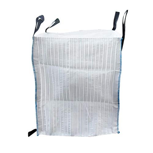 MiniEco Bolso Ventilada Grande Big Bag Tamaño: 95x95x175cm Para Troncos Leña Verduras Patatas Certificado 1 Tonelada 1000Kg Sacos Multiusos Jumbo Reciclar Jardín Asas FIBC