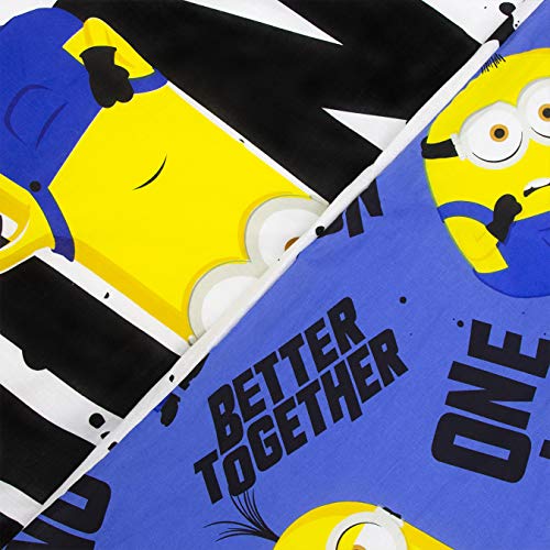 Minions 2 Official Despicable Me - Funda de edredón Individual, diseño de Minion Amarillo | Juego de Cama Reversible y Funda de Almohada de polialgodón, Multicolor UM2SAYDS002UK1