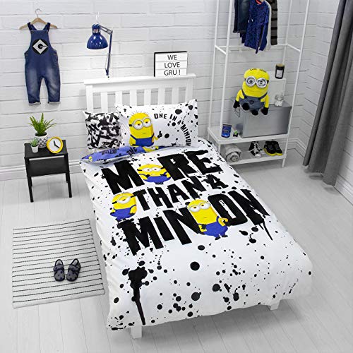 Minions 2 Official Despicable Me - Funda de edredón Individual, diseño de Minion Amarillo | Juego de Cama Reversible y Funda de Almohada de polialgodón, Multicolor UM2SAYDS002UK1